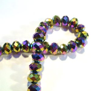 Strand of Approx 72 Multi-Coloured Faceted Rondelles 8x6mm