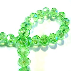 Strand of Approx 100 Light Green Faceted Rondelles 4x3mm