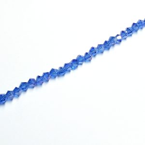 Strand Approx 118 4mm Faceted Glass Bi-Cones Blue AB