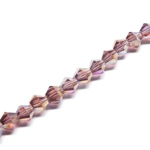Strand of Approx 118 Faceted Bicones Mulberry AB 4×4mm