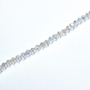 Strand Approx 100 3mm Faceted Glass Bi-Cones Clear