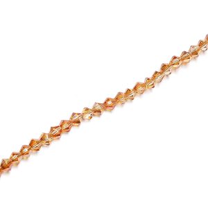 Strand Approx 100 Faceted Bicones 3x3mm Half Plated Light Copper