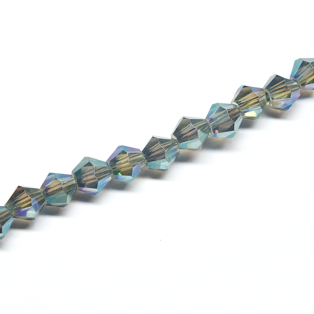 Strand of Approx 150 Faceted Bicones Sea Green 3×3mm