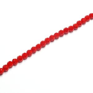 Strand Approx 100 4mm Faceted Round Red Glass Beads