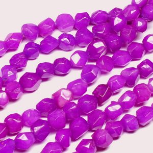 Dyed Fuchsia Jade Polished Nuggets 8x8mm