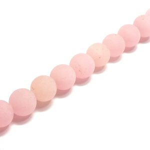Strand Approx 47 Malay Jade Rounds Frosted Pink 8mm