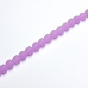 Strand Approx 47 Dyed Frosted Malay Jade Lilac 8mm Rounds