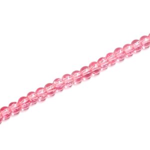 Strand Approx 200 4mm Crackle Glass Rounds Flesh Pink