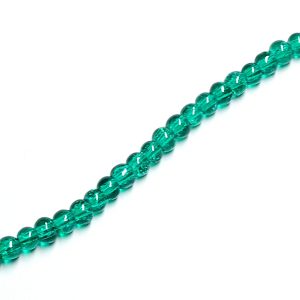 Strand Approx 200 4mm Crackle Glass Rounds Teal