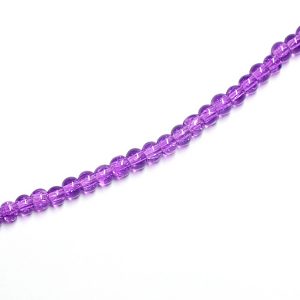 Strand Approx 200 4mm Crackle Glass Rounds Light Purple