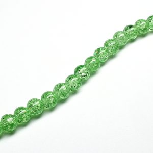 Strand of Approx 100 Crackle Glass Rounds Pale Green 8mm