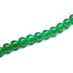Strand of Approx 100 Crackle Glass Rounds Dark Green 8mm