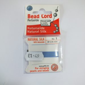 Light Blue - No 3. Griffin Silk Beading Thread with attached needle