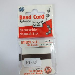 Brown - No 3. Griffin Silk Beading Thread with attached needle