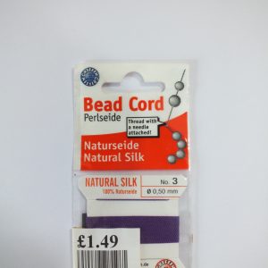 Purple - No 3. Griffin Silk Beading Thread with attached needle