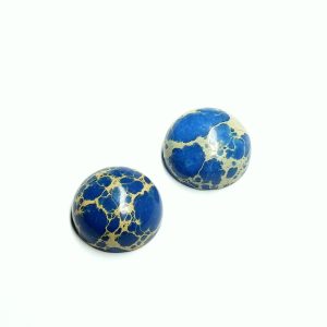 15mm Dyed Blue Impression Jasper Cabochon Coin