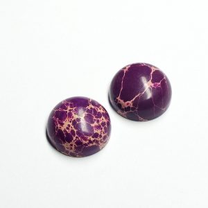 15mm Dyed Purple Impression Jasper Cabochon Coin