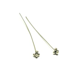Pair 50mm Headpins 0.5mm wire (24 gauge) Head 3.8mm