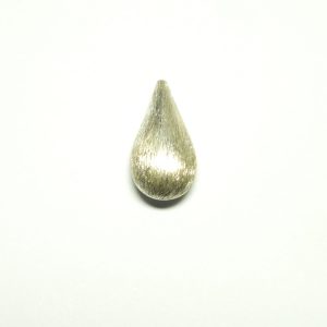 Sterling Silver 'Brushed' Drop Bead 17.5x 6x9mm