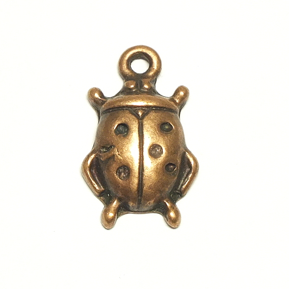 Copper Coloured Metal Ladybird Charm 15x10x3mm
