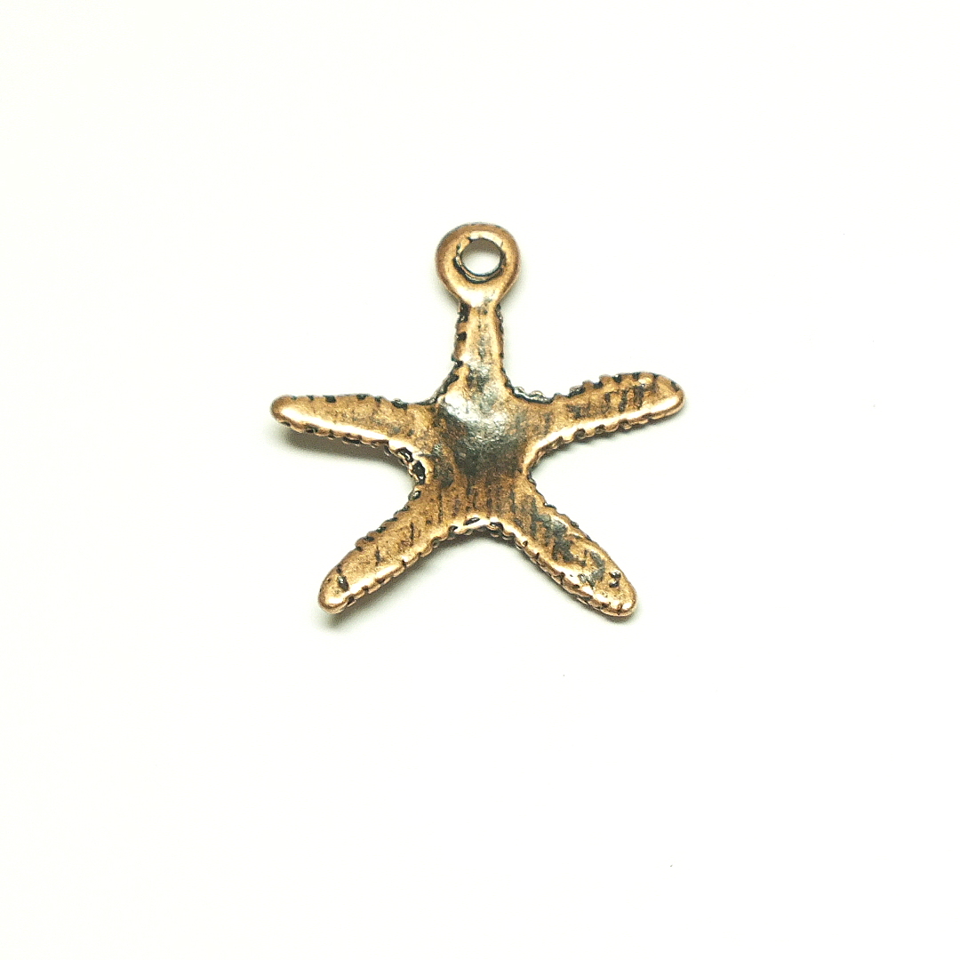 Red Copper Coloured Starfish Charm 17x13x2mm - Image 2