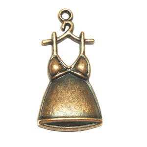 Red Copper Coloured Metal Dress Charm 34x17mm