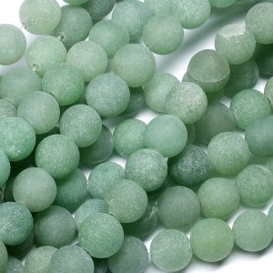 Green Aventurine Frosted Rounds 10 mm