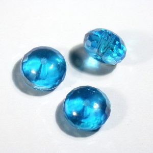 Iridescent Aqua Faceted Rondelle 7x12mm