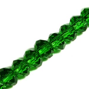 Strand 4x3mm Forest Green Faceted Rondelles