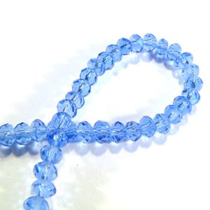 Strand 4x3mm Blue Faceted Rondelles