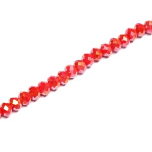 Strand 4x3mm Deep Pink AB Faceted Rondelles