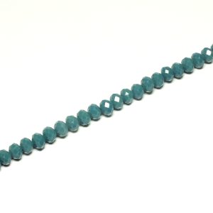 Strand of Approx 100 Faceted Rondelles, Deep Teal 6×4 mm