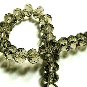 Strand 6x4mm Grey Faceted Rondelles