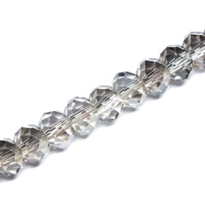 Strand 6x4mm Grey Half Plated Faceted Rondelles