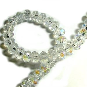 Strand 6x4mm Clear AB Faceted Rondelles