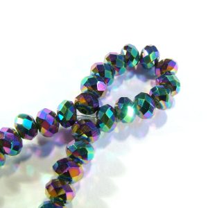 Strand of Approx 100 Multi-Coloured Faceted Rondelles 6x4mm