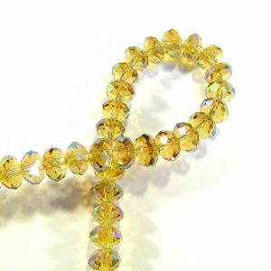 Strand 6x4mm Gold AB Faceted Rondelles