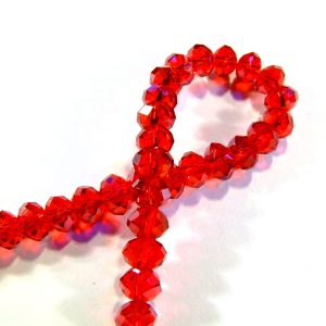 Strand 6x4mm Red Faceted Rondelles