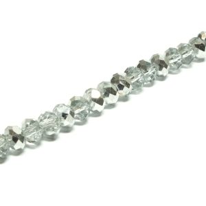 Strand Half Plated Silver Faceted Rondelles 6x4 mm