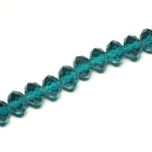 Strand of Approx 100 Blue/Green Faceted Rondelles 8x6mm