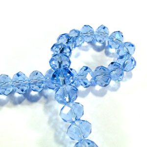 Strand 8x6mm Blue Faceted Rondelles