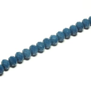 Strand of Approx 72 Faceted Rondelles, Light Navy 8×6 mm