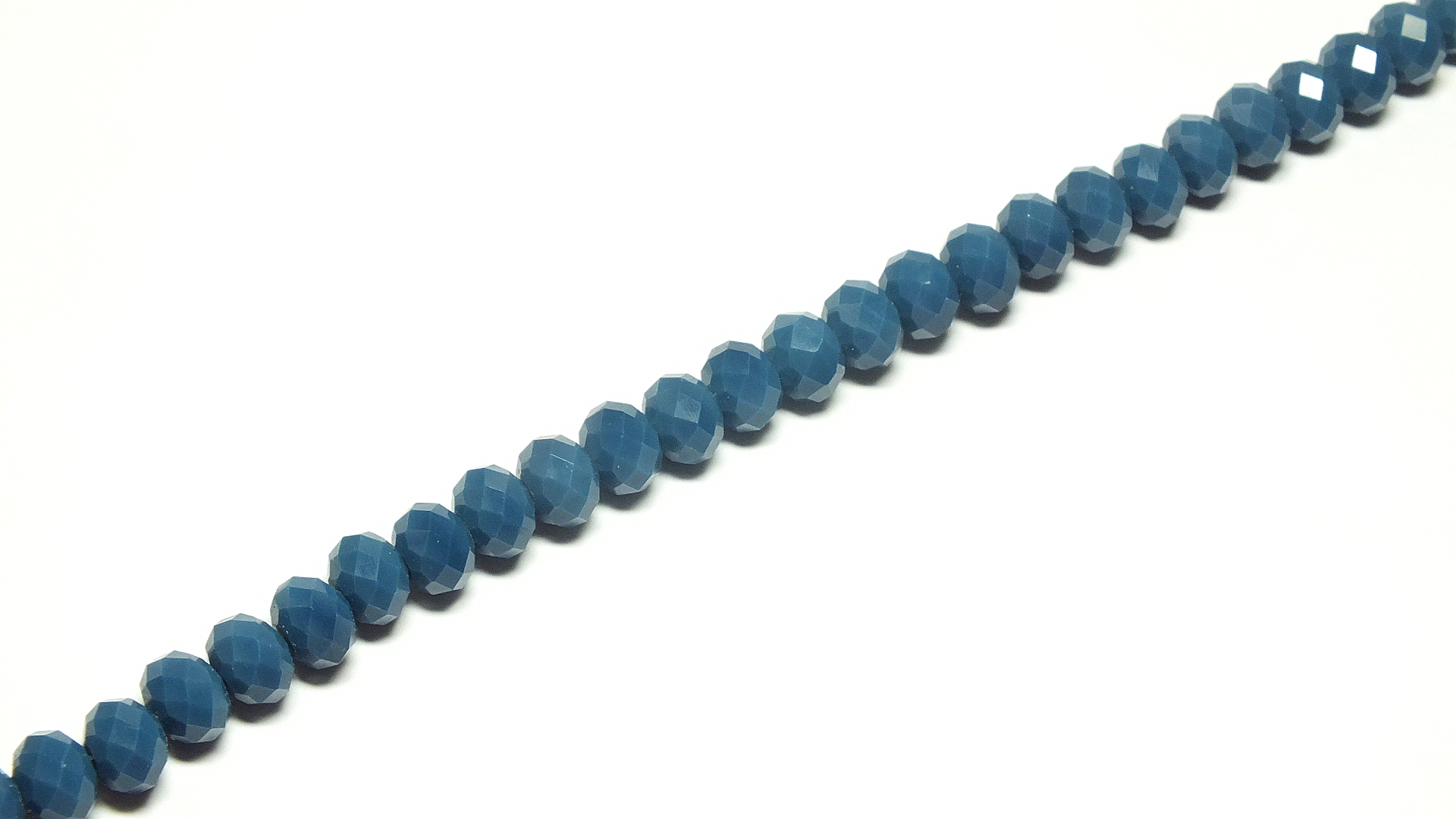 Strand of Approx 72 Faceted Rondelles, Light Navy 8×6 mm