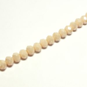 Strand of Approx 95 Faceted Rondelles, Cream Lustre 6×4 mm