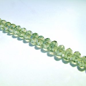10x8mm Green/Yellow Faceted Rondelles
