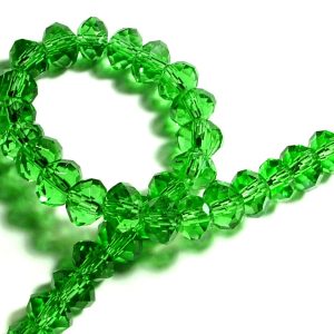 10x8mm Dark Green Faceted Rondelles