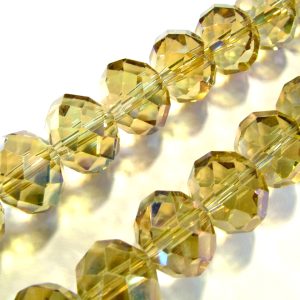 Faceted Rondelle Gold AB 14x10mm