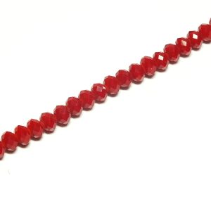Strand 4x3mm Opaque Deep Red Faceted Rondelles