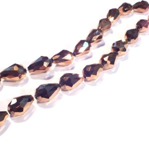 Faceted Drop Gold 11x8mm