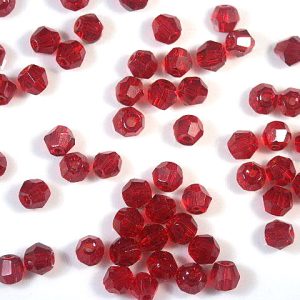 Faceted Red Bicone 4mm